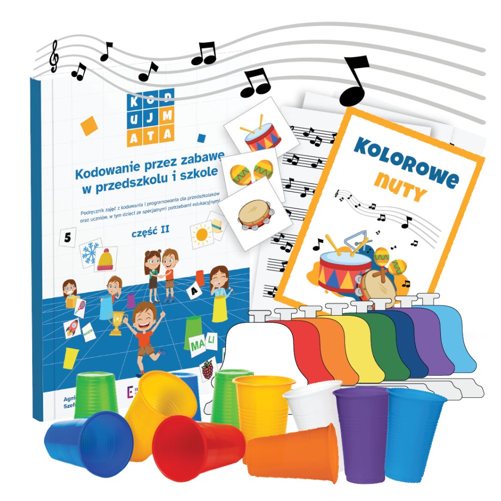 Zestaw muzyczny KodujMata – karty edukacyjne do nauki nut i rytmu bez ekranu